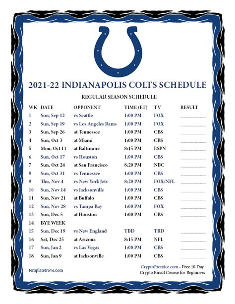 Printable Colts Schedule 2021 2022
